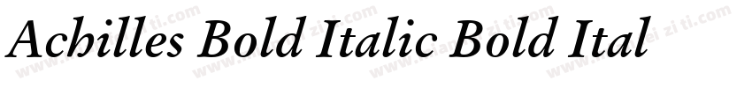 Achilles Bold Italic Bold Italic字体转换